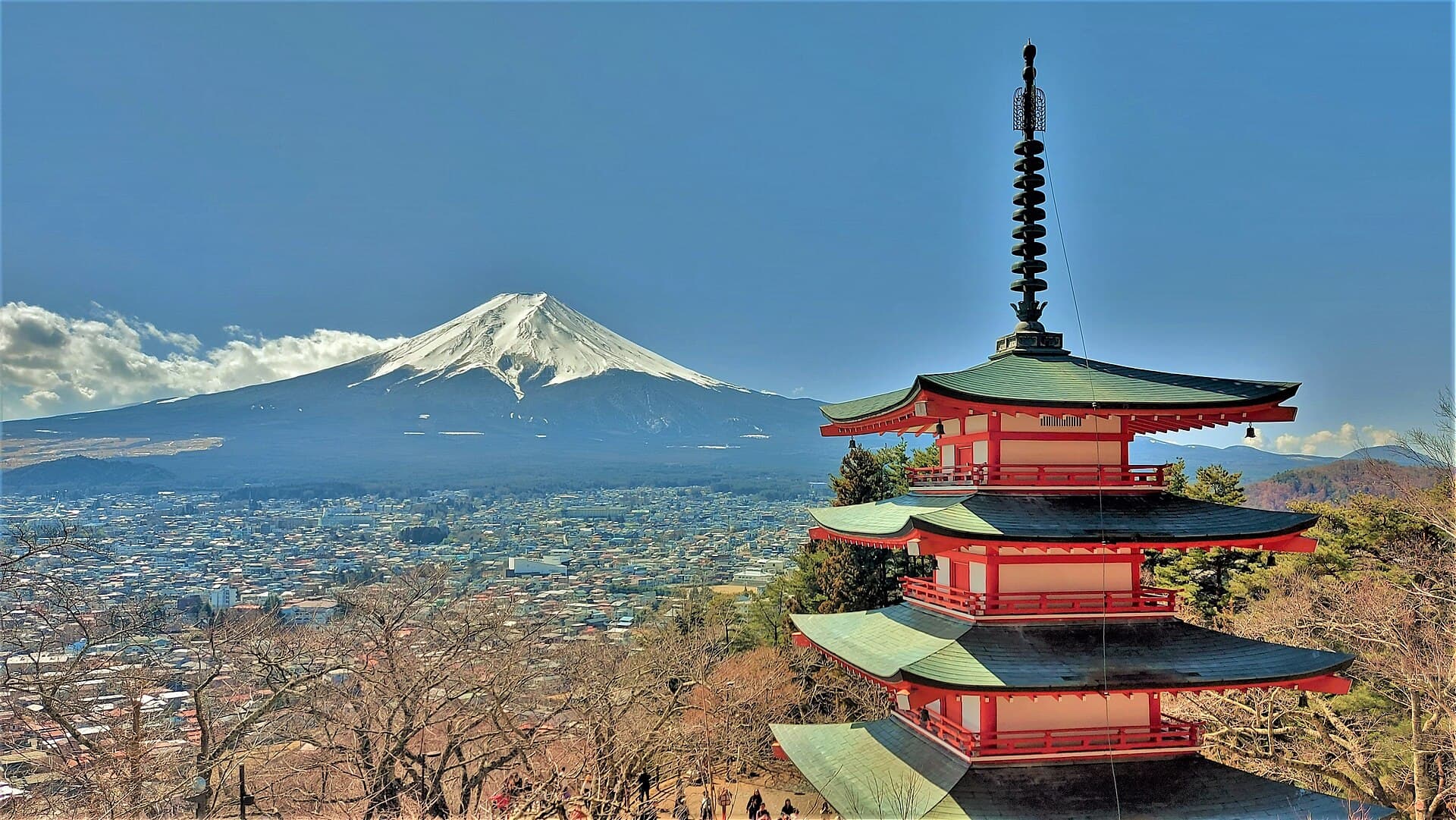 Chureito Pagoda with Mount Fuji behind, Japan