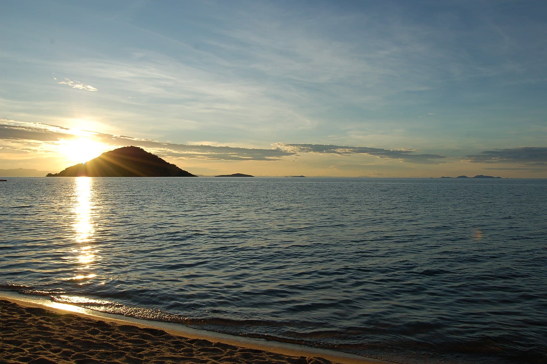 Sunset over Lake Malawi at Cape Maclear